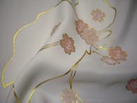 染めの名古屋帯 蝶に桜