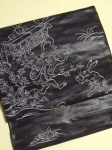 勝山の袋帯 錦 高山寺(箔) 黒(紫箔)