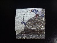 華麗なる漆芸美の袋帯 淡粋・波と葡萄