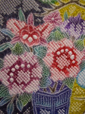 Sou Shibori Furisode MATU UME BOTAN