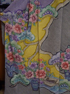 Sou Shibori Furisode MATU UME BOTAN