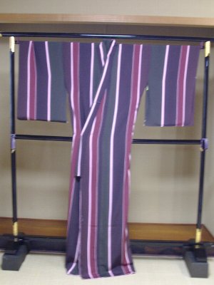 滝沢晃の訪問着コーディネート 縞 目返し
