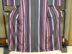 滝沢晃の訪問着コーディネート 縞 目返し