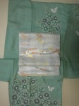 お茶を愛する人の帯 市島桜魚 鳥のさえずり 白