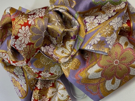 新品袋帯使用 簡単に使えるお振袖用豪華な正絹の作り帯 紐で結ぶだけ