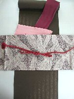ちょっとお出かけ小紋<br>ろうけつ<br>焦げ茶に縞