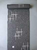 ちょっとお出かけ小紋<br>ろうけつ<br>グレーに井桁