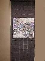 ちょっとお出かけ小紋<br>ろうけつ<br>茶色格子
