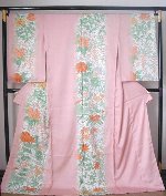 はんなり京都の訪問着<br>四季草花<br>ピンク