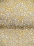 Fukuro obi, cloisonné pattern, gold on white background