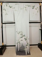 Yuzen?f (hand-painted) Kimono dress with a magnificent angel motif