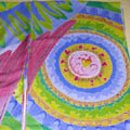 Yuzenf (hand-painted) Kimono dress with a magnificent angel motif