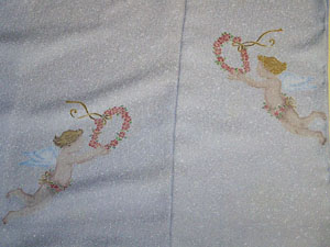 Yuzenf (hand-painted) Kimono dress with a magnificent angel motif