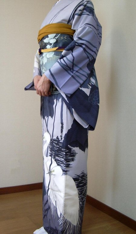日展作家 丹下雄介の訪問着 白鷺 … きもの人 高級和装着物専門通販